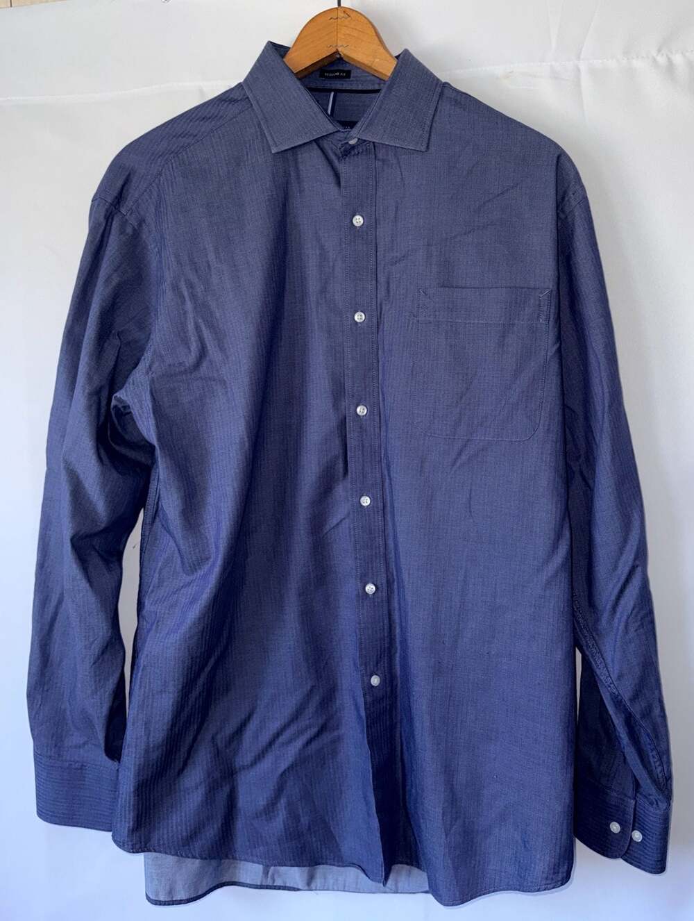 Tommy Hilfiger Regular Fit Herringbone Dress Shirt Size L 16-16.5 34-35